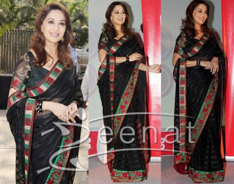 Indian Embroidered Saree Black
