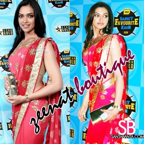 Deepika In Red Hot Indian Saree