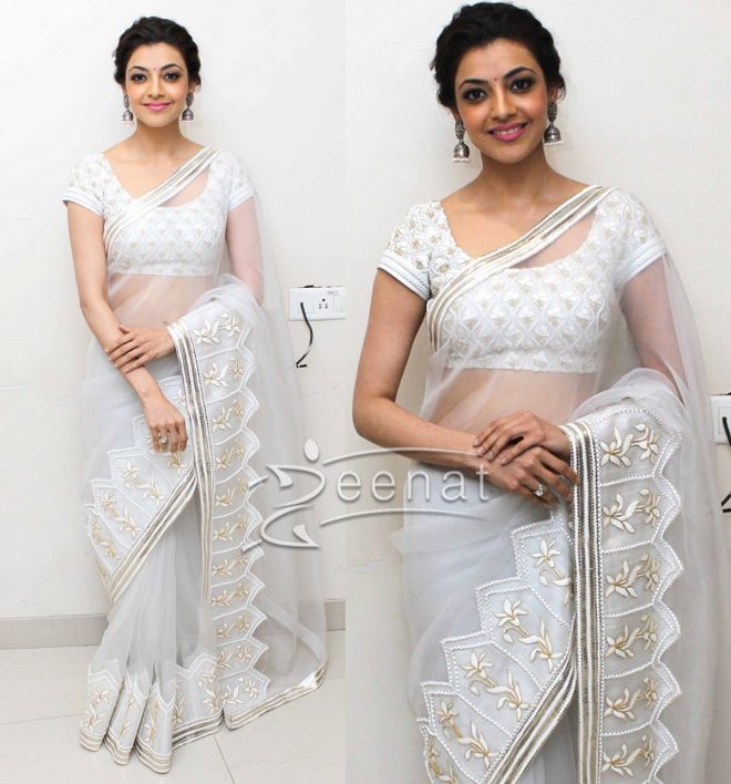 Kajal Agarwal in White Saree