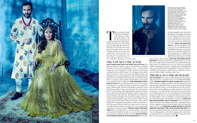 Kareena Kapoor Khan & Saif Ali Khan On The Cover of Harpers Bazaar Bride